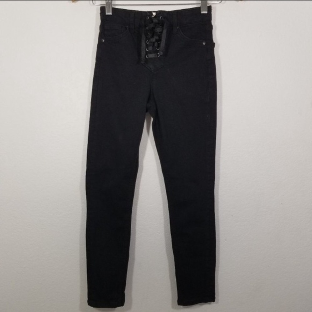 Topshop PETITE Jamie Lace Up Stretch Jeans 25